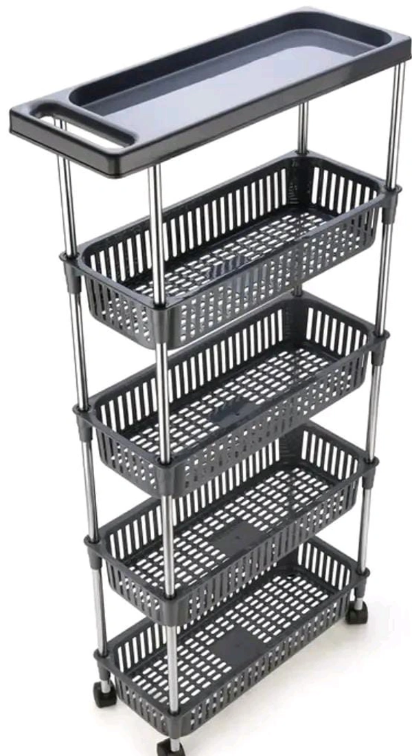 Classic 5 Layer Slim Rack With Handle-Grey