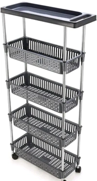 Classic 5 Layer Slim Rack With Handle-Grey