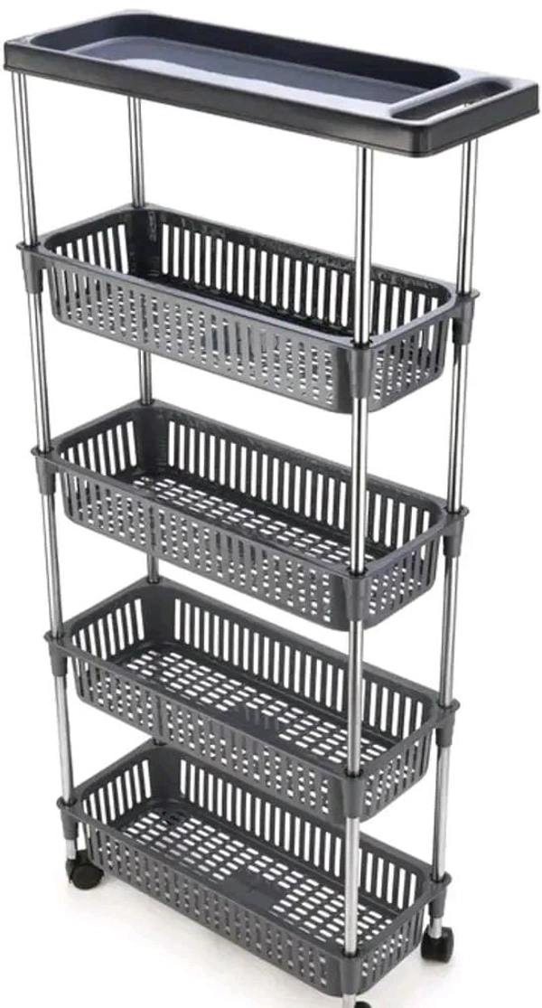 Classic 5 Layer Slim Rack With Handle-Grey