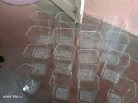 Plastic Grocery Container 350 ml 650 ml 950 mlnbsp;nbsp;Pack of 12 White Clear