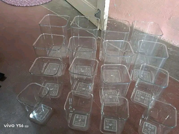 Plastic Grocery Container 350 ml 650 ml 950 mlnbsp;nbsp;Pack of 12 White Clear