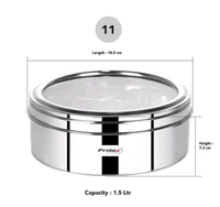 Stainless Steel Masala Box with Clear Lid