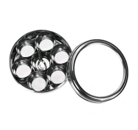 Stainless Steel Masala Box with Clear Lid