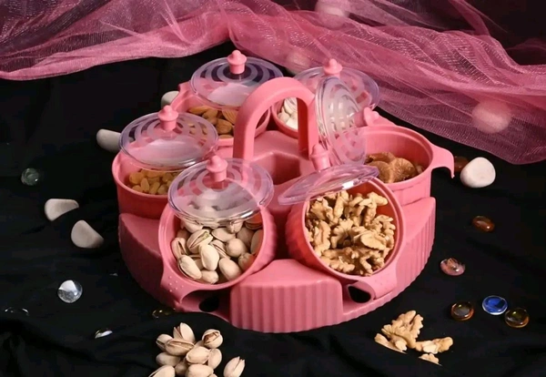 Plastic Rotating Spice Box with 6 Compartment
