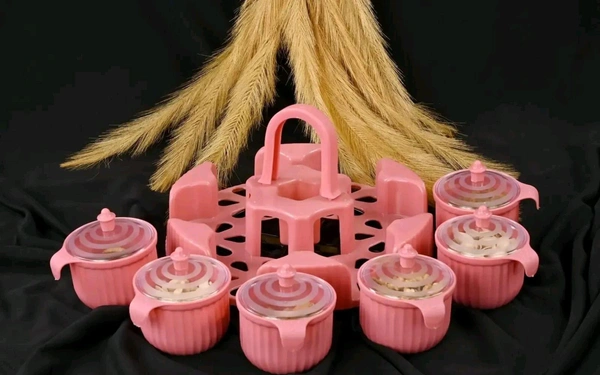 Plastic Rotating Spice Box with 6 Compartment