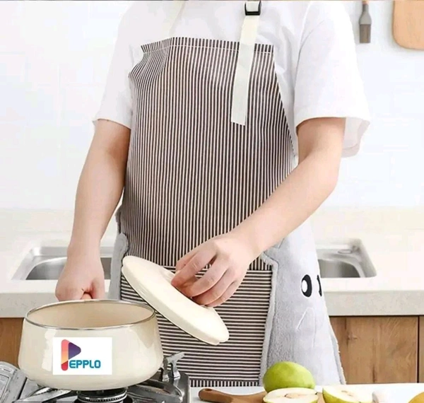 Waterproof and Oil-Proof Cooking Gown , Kitchen Fashion Home, Kitchen Apron Adult Female (Color : Brown/Khakhi)