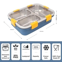 3 Compartment insulated lunch box