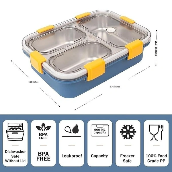 3 Compartment insulated lunch box