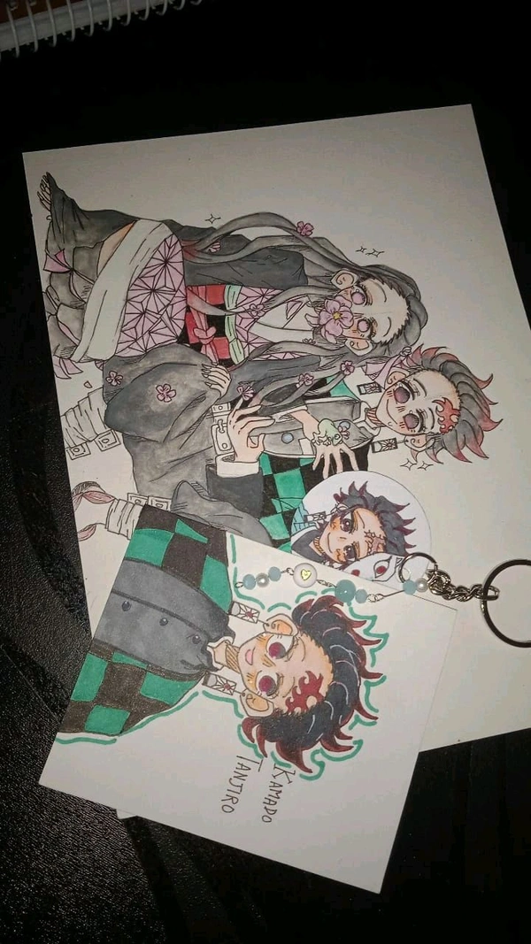 CUSTOM combo set-1  (Includes 1 main art, 1 keychain, 1 small art & 1 bookmark) 