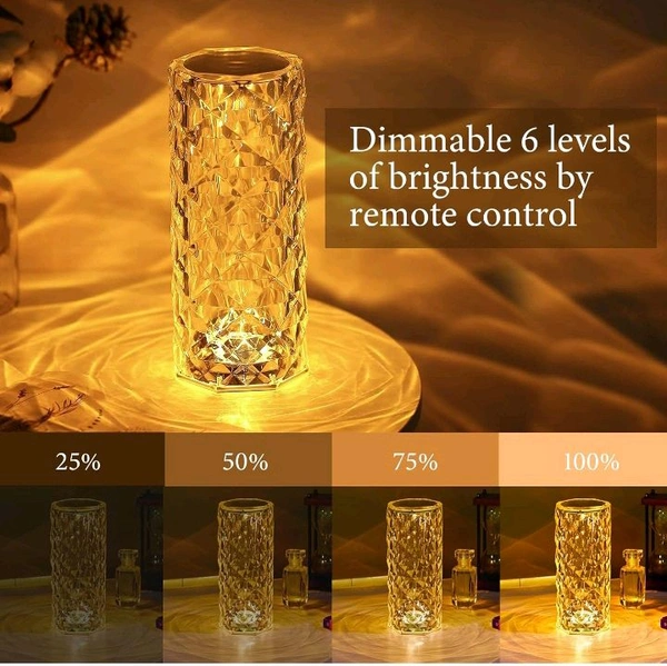 Crystal Light Lamp, 16colour Changing Rose Crystal Table Lamp  - Freesize