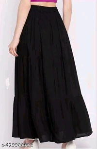 Pleated Skirts For Girls  - Black, Size