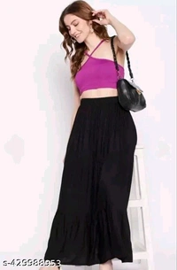 Pleated Skirts For Girls  - Black, Size