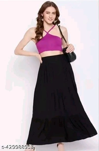 Pleated Skirts For Girls  - Black, Size