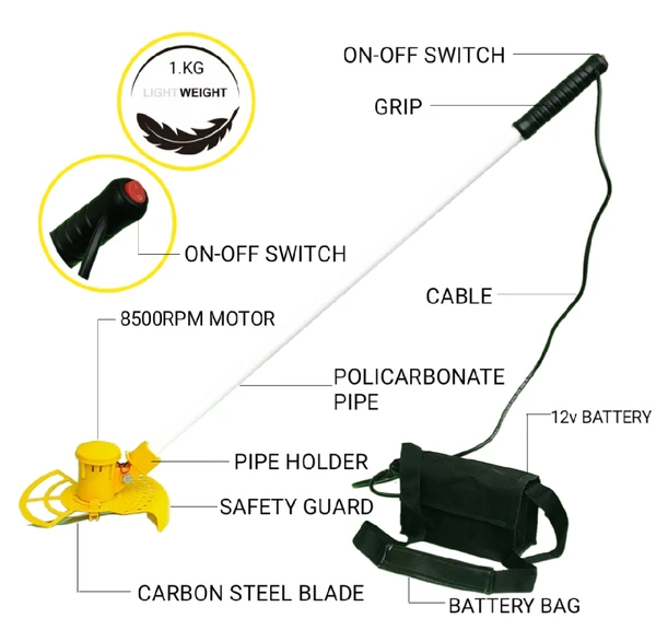 Battery Operated Grass Cutter (Without Battery)