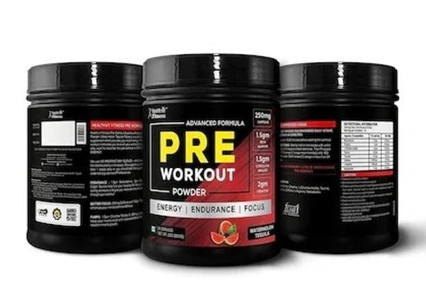 HealthVit Pre-Workout Explosive Energy Powder Watermelon Muscle Growth - (300 g)