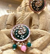 Varenya Pachi Kundan Choker Set - Free, Mehndi Green
