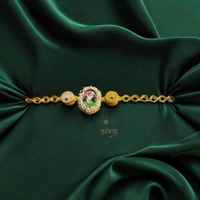 Tanjore Raja Rani Statement Bracelet - Free, Gold