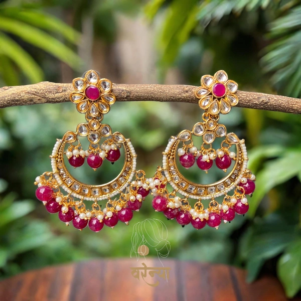Gold Plated Oversized Earrings - Free, Milano Red