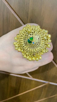 Aesthetic Round Ghungroo Style Ring - Free, Golden
