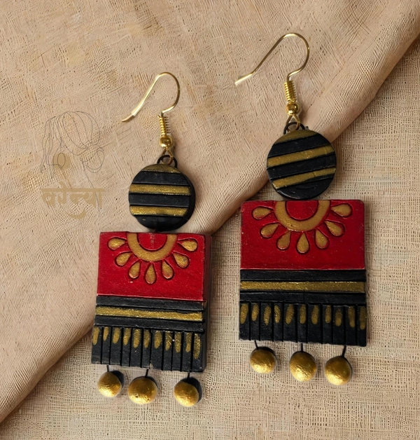 Terracotta Handmade Earrings - Free, Black