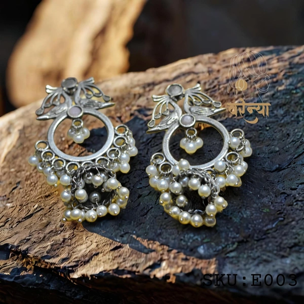 Varenya Silver replica earring - Free, Dusty Pink
