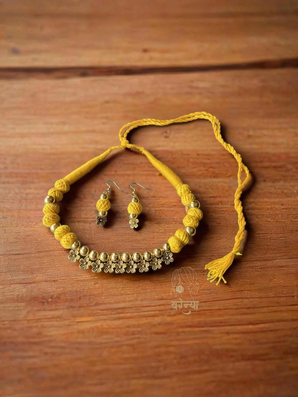 Festive Charm: Navratri Choker Set - Free, Yellow