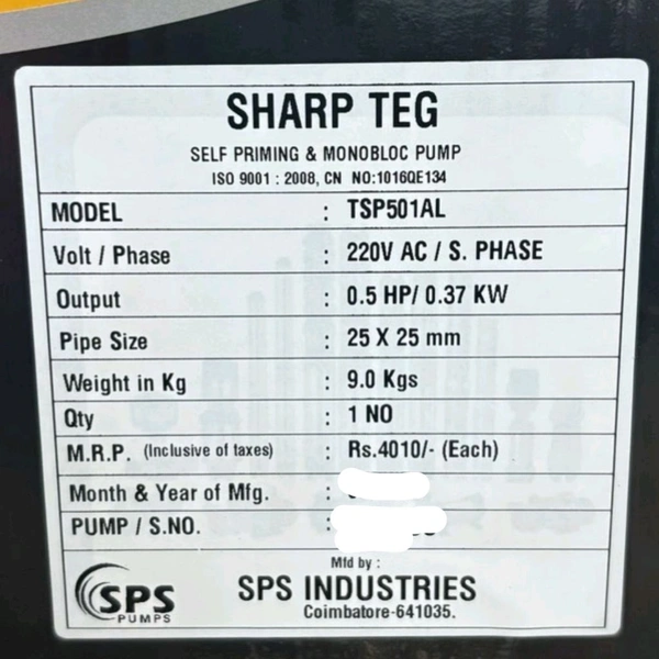 0.5HP PUMPS
