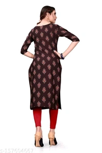 Dsk Studio Women's And Girls Crepe Aline Straight Cut Kurta - S