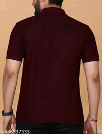 Poly Blend, Cotton Blend Men Poly Blend, Cotton Blend Regular Tshirts - Wine Berry, XL