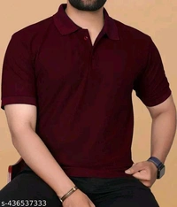 Poly Blend, Cotton Blend Men Poly Blend, Cotton Blend Regular Tshirts - Wine Berry, XL