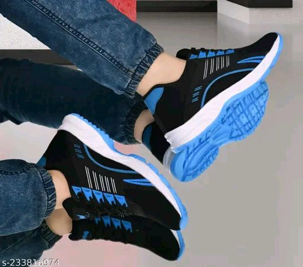 Blue Solid Men Running Sport Shoes For Men - IND-6