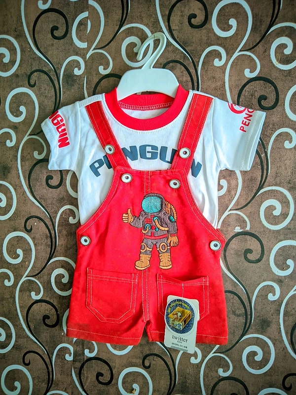 Unisex Dungree for kids - Red, 20