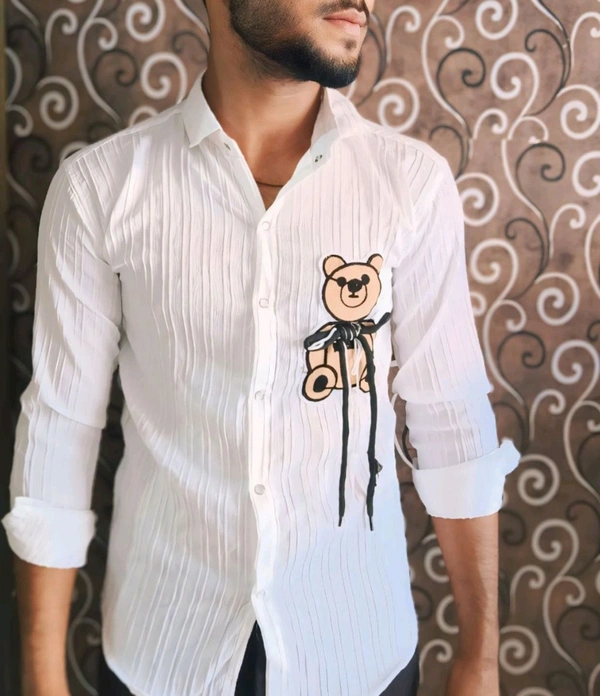 Teddy Shirt for Men - White, M