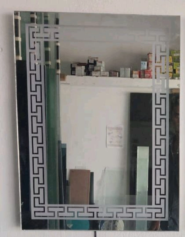 White (Base) Glass LED Rectangular Wall Mirror, For Home - White, 6/5