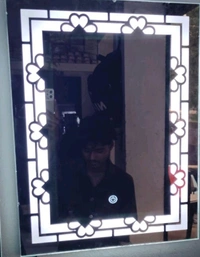White (Base) Glass LED Rectangular Wall Mirror, For Home - White, 6/5