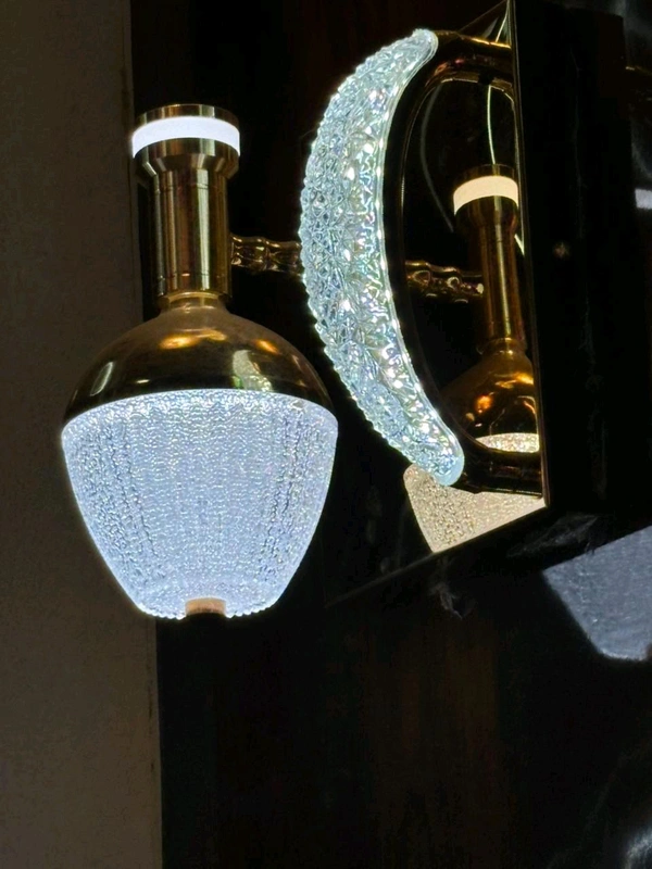 Arus Glass and Metal Round Shaped Crystal Worked Indoor - White