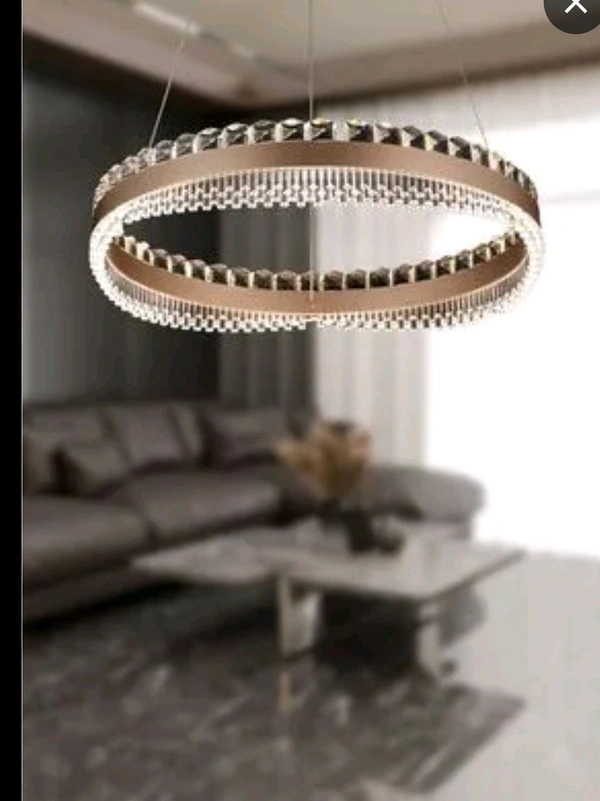 CLAIRDAI Modern LED Ring Chandeliers Crystal Ceiling Light Fixture Adjustable Round Stainless Steel Pendant Light for Living Room Bedroom Dining Room(Dimmable - Silver