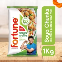 FORTUNE Fortune Soya Chunks, 15x more protein than milk, 1kg (Item weight may vary)