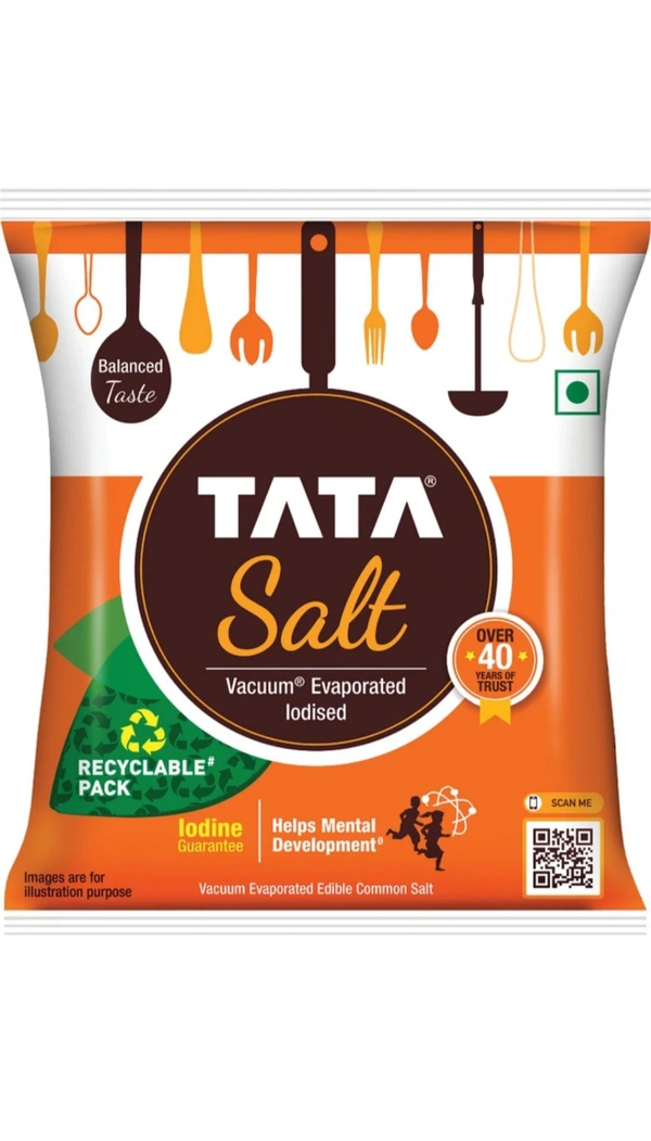 Tata Salt 1 Kg, Free Flowing and Iodised Namak, Vacuum Evaporated, Salt in Fresh