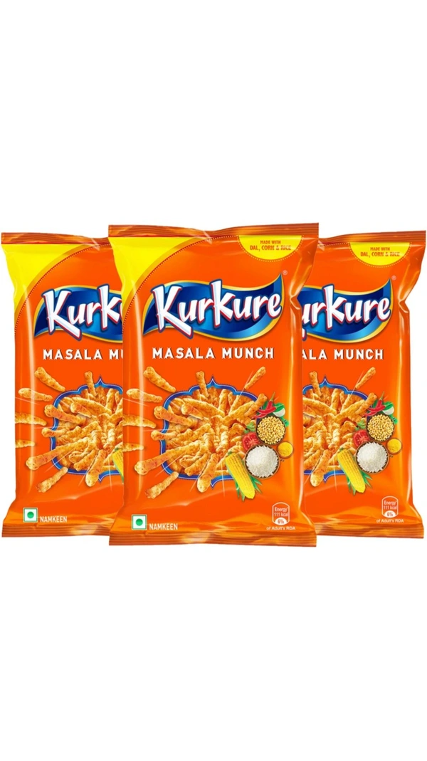 KURKURE Masala Munch 100g × 3 Chips (3 × 94g)