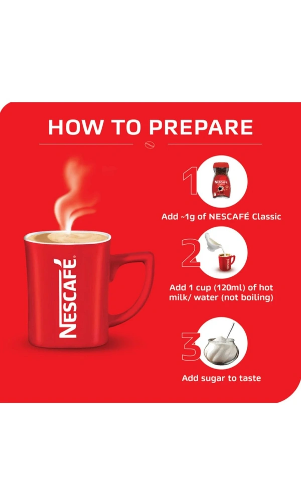 NESCAFE  Nescafe Classic Coffee Powder Jar, 100% Pure Instant Coffee (90g)
