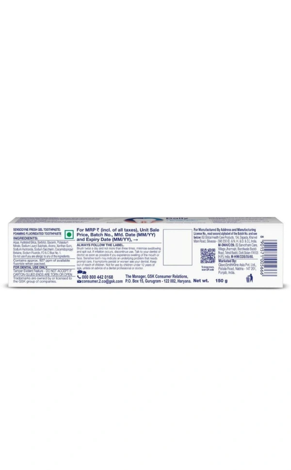 SENSODYNE Fresh Gel, for daily sensitivity protection Toothpaste (150g)