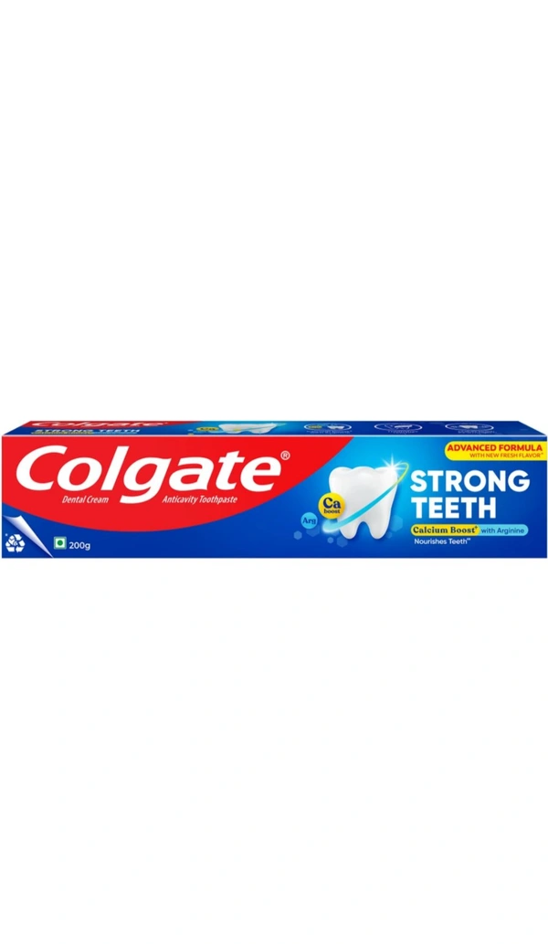 COLGATE  Colgate Strong Teeth, Indias No: 1 Toothpaste Brand, 2x Stronger Teeth Toothpaste (200g)