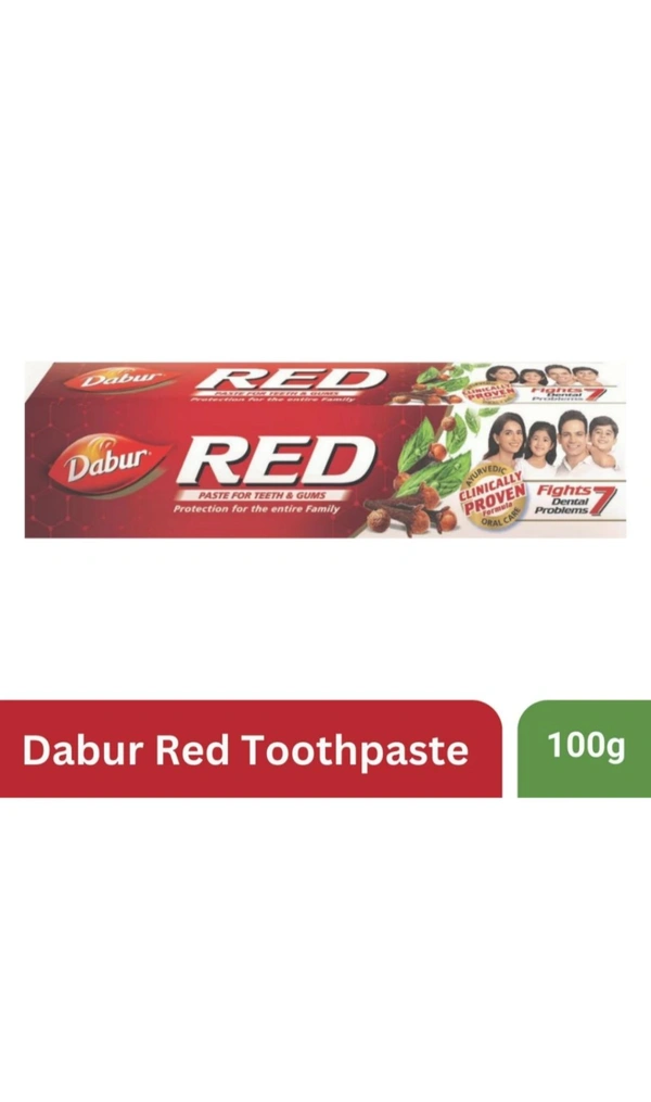 DABUR  Dabur Red Paste | Treats Bad Breath | Cavity Protection | Plaque Removal | 13 Herbs Toothpaste (100g)