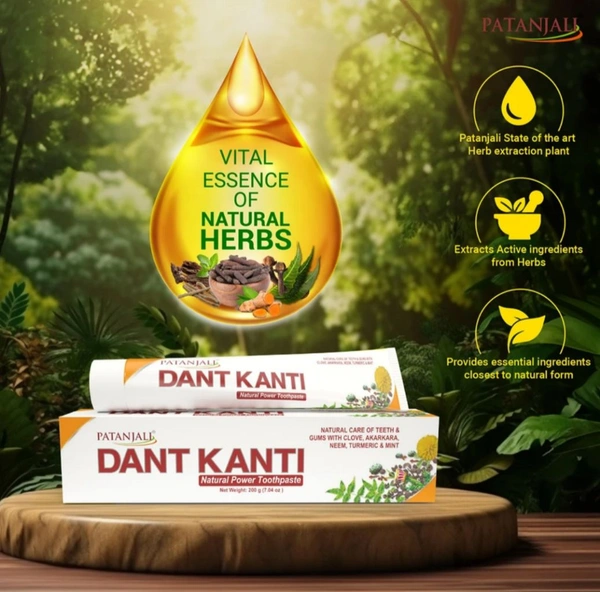 PATANJALI Dant Kanti Natural Toothpaste for Teeth Whitening, No Colour Toothpaste (200g)