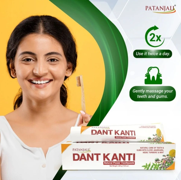 PATANJALI Dant Kanti Natural Toothpaste for Teeth Whitening, No Colour Toothpaste (200g)