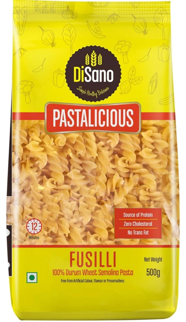 DISANO Fusilli Pasta,500gm,100% Durum Wheat,No Maida,High Protein & Fiber (Minimum Order 3)