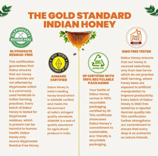 Dabur Honey - 1.2kg | 100% Pure | World's No.1 Honey Brand with No Sugar Adulteration