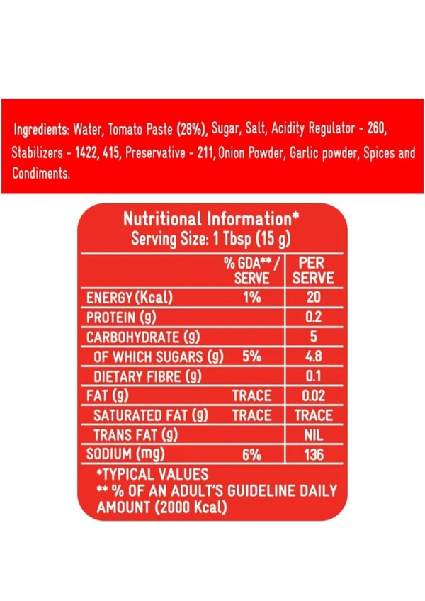 KISSAN  Kissan Fresh Tomato Ketchup, 950gram