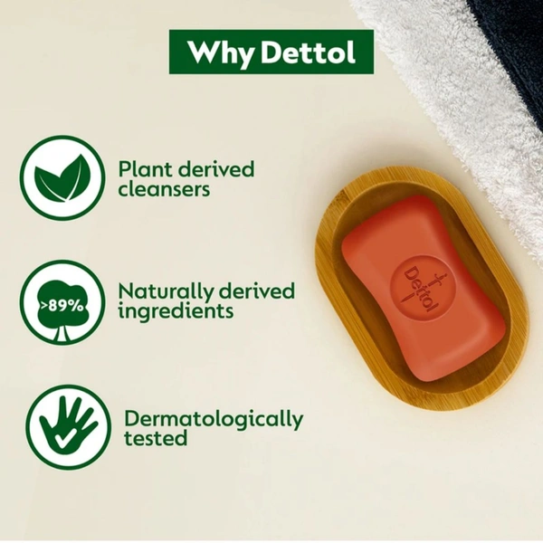 DETTOL  Dettol Original Bathing Soap Bar With 12hr Germ Protection (5×150g)